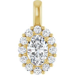 The Halia — Oval Halo Pendant - Yellow