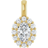 The Halia — Oval Halo Pendant - Yellow