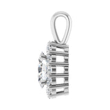 1 1/8 ct Oval Lab Grown Diamond Halo Pendant in 14K White Gold... - view 3