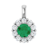 1 ct Round Lab Grown Diamond Halo Pendant in 14K White Gold...