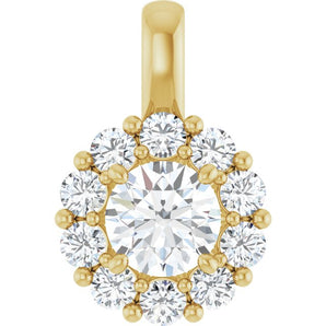 The Florine — Round Halo Pendant - Yellow
