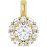 The Florine — Round Halo Pendant - Yellow