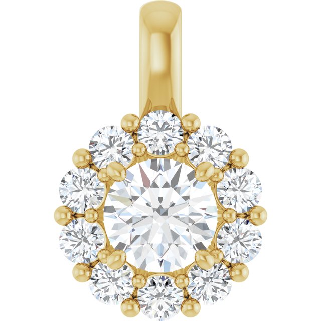 The Florine — Round Halo Pendant - Yellow