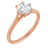 The Osaka — Round Cathedral Solitaire Engagement Ring — Rose Gold
