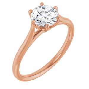 The Osaka — Round Cathedral Solitaire Engagement Ring — Rose Gold