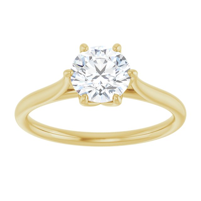 The Osaka — Round Cathedral Solitaire Engagement Ring - view 3