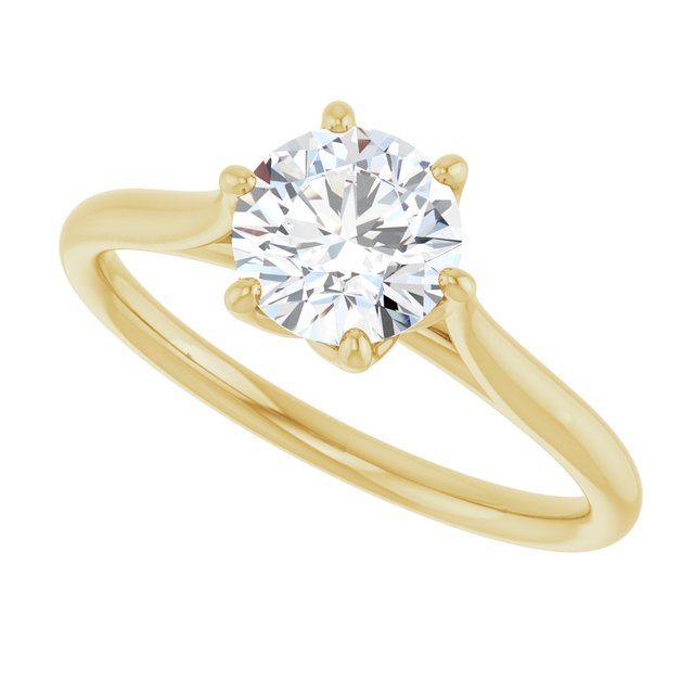 The Osaka — Round Cathedral Solitaire Engagement Ring - view 5