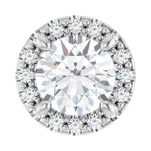 8 ct Round Lab Grown Diamond Halo Pendant in 14K White Gold...