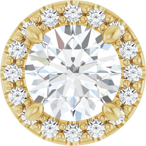 The Petra — Round Halo Pendant - Yellow