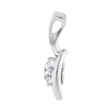 3/4 ct Round Lab Grown Diamond Solitaire Freeform Pendant in 14K ... - view 3