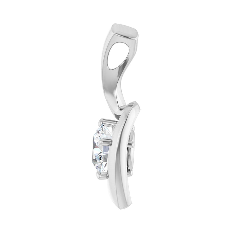 3/4 ct Round Lab Grown Diamond Solitaire Freeform Pendant in 14K ... - view 3