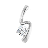 3/4 ct Round Lab Grown Diamond Solitaire Freeform Pendant in 14K ...