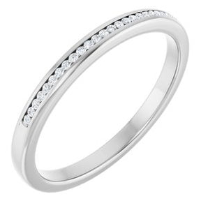 Channel-Set Diamond Wedding Band — 1 mm Round (123133)