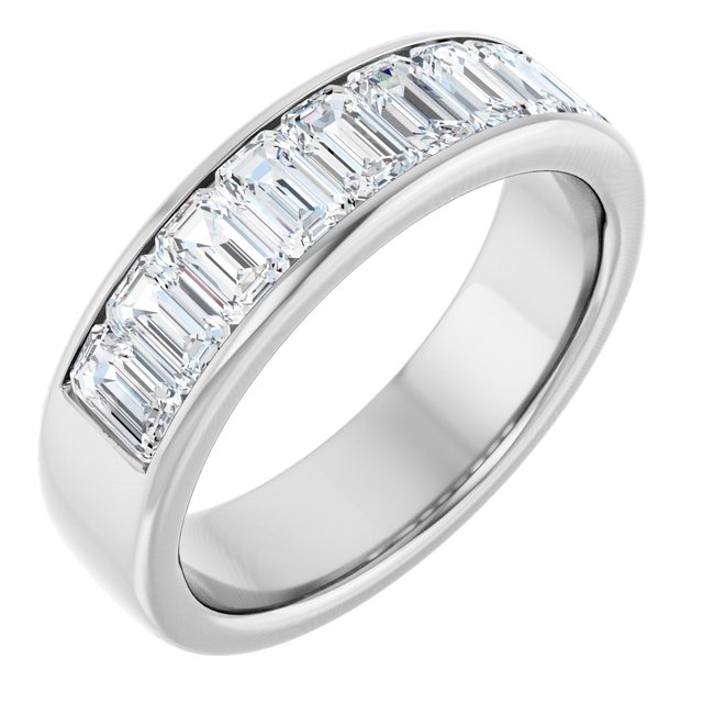 The Hayes — Channel-Set Accented Wedding Band - view 1