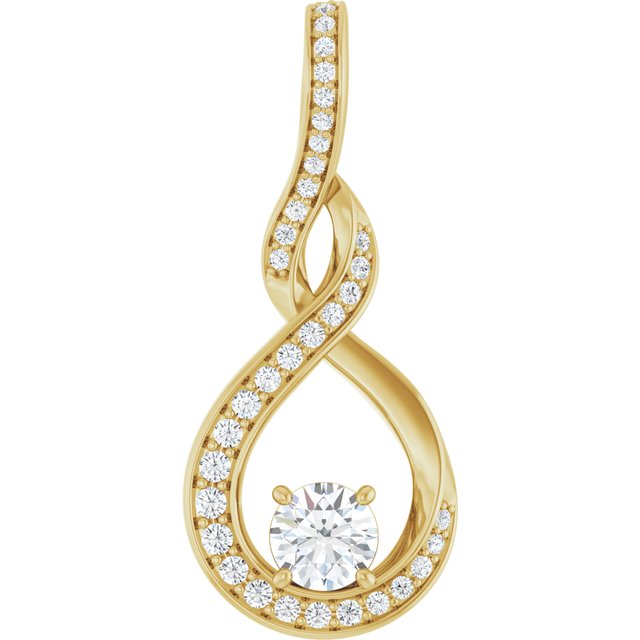 The Wandile — Round Diamond Pendant - Yellow