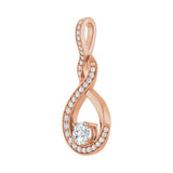 3/8 ct Round Lab Grown Diamond Solitaire Pendant in 14K White Gol... - view 2