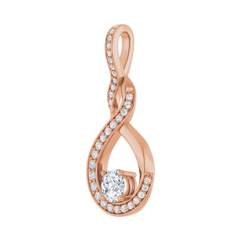 3/8 ct Round Lab Grown Diamond Solitaire Pendant in 14K White Gol... - view 2
