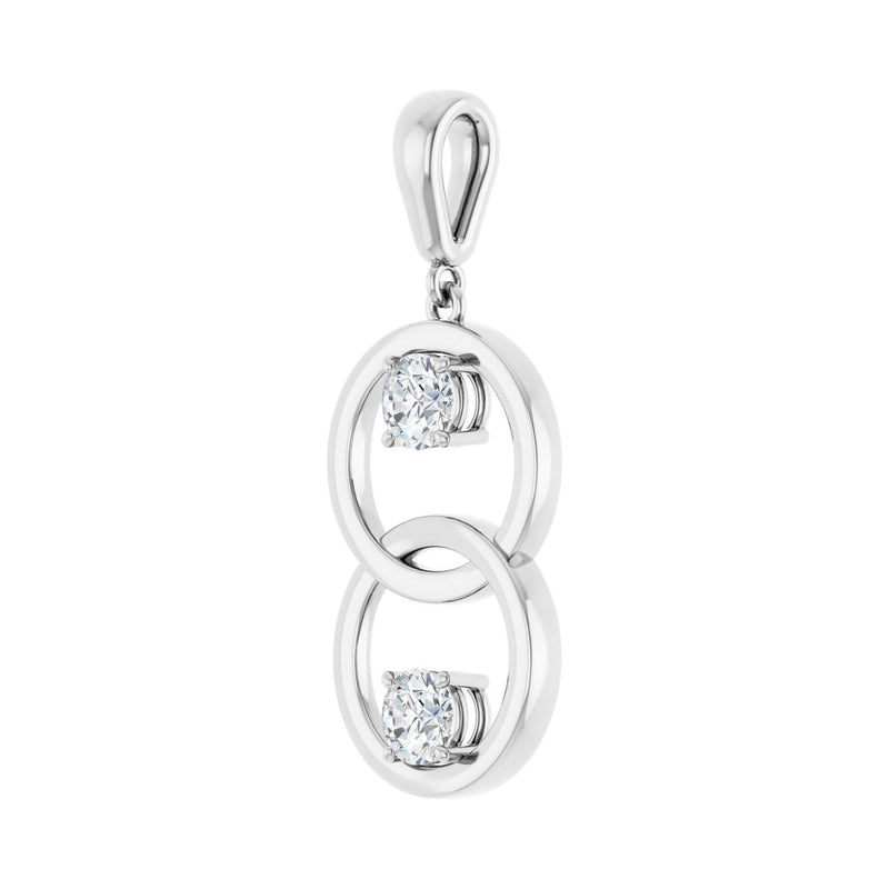 1/2 ct Round Lab Grown Diamond Solitaire Pendant in 14K White Gol... - view 2