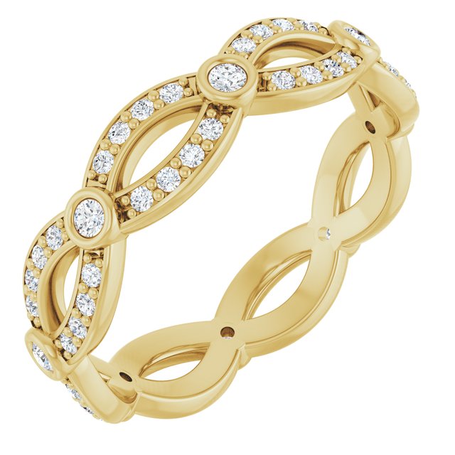 The Esme — Infinity-Inspired Eternity 2mm Wedding Band - Yellow