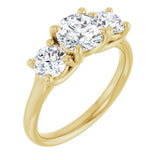 The Talos — Three-Stone Engagement Ring - Yellow