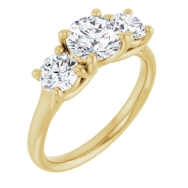 The Talos — Three-Stone Engagement Ring - Yellow