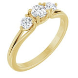 The Verona — Three-Stone Engagement Ring — Yellow Gold