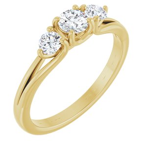 The Verona — Three-Stone Engagement Ring — Yellow Gold