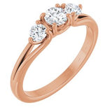 The Verona — Three-Stone Engagement Ring — Rose Gold