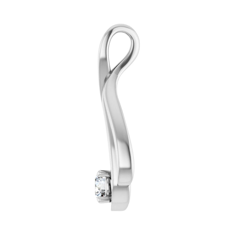1/4 ct Round Lab Grown Diamond Solitaire Pendant in 14K White Gol... - view 3