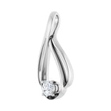 1/4 ct Round Lab Grown Diamond Solitaire Pendant in 14K White Gol... - view 2
