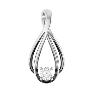 1/4 ct Round Lab Grown Diamond Solitaire Pendant in 14K White Gol...