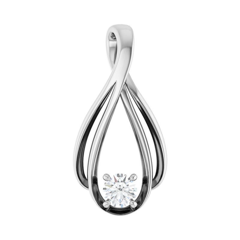 1/4 ct Round Lab Grown Diamond Solitaire Pendant in 14K White Gol...