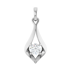 1/4 ct Round Lab Grown Diamond Solitaire Pendant in 14K White Gol...
