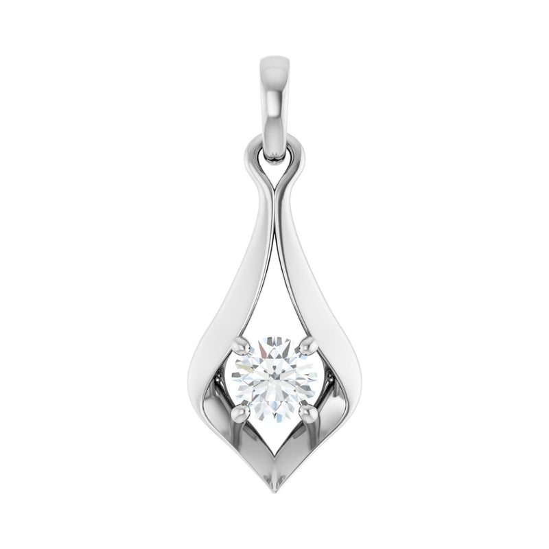 1/4 ct Round Lab Grown Diamond Solitaire Pendant in 14K White Gol...