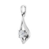 1/4 ct Round Lab Grown Diamond Solitaire Pendant in 14K White Gol... - view 2