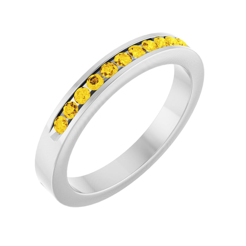 1/4 ct tw Channel-Set Lab Grown Anniversary Band in 14K White Gol...
