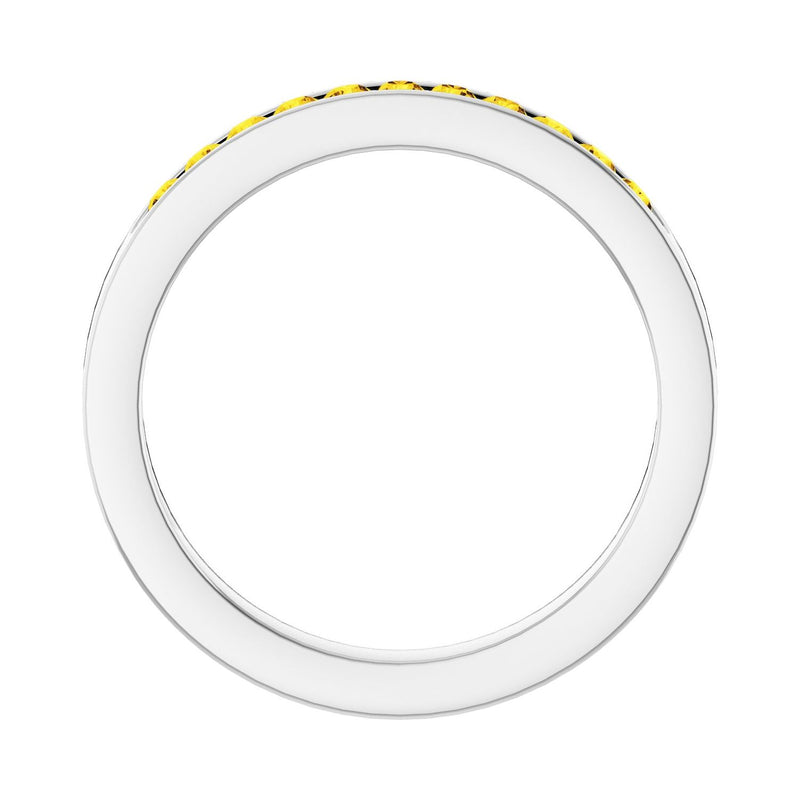 1/4 ct tw Channel-Set Lab Grown Anniversary Band in 14K White Gol... - view 2
