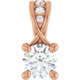 The Liesel — Round Accented Pendant - Rose