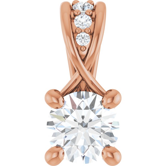 The Liesel — Round Accented Pendant - Rose