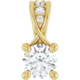 The Liesel — Round Accented Pendant - Yellow