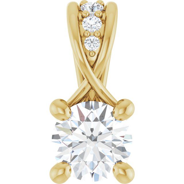 The Liesel — Round Accented Pendant - Yellow