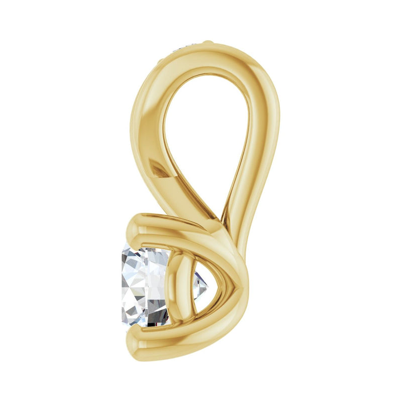 1/4 ct Round Lab Grown Diamond Accented Pendant in 14K White Gold... - view 3