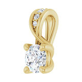 1/4 ct Round Lab Grown Diamond Accented Pendant in 14K White Gold... - view 2