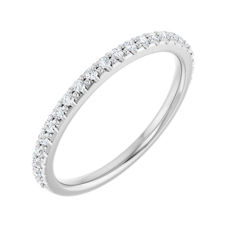 1/5 ct tw Accented Lab Grown Anniversary Band in 14K White Gold...