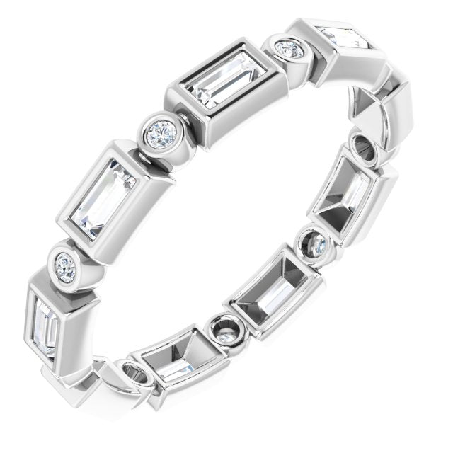 The Olisa — Bezel-Set Eternity Wedding Band - view 1