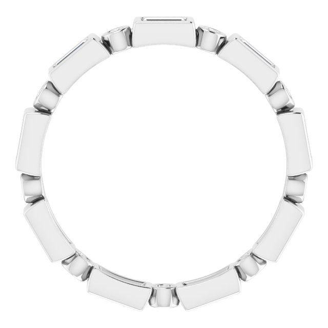 The Olisa — Bezel-Set Eternity Wedding Band - view 2