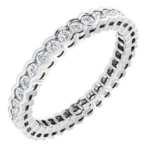 The Adelia — Scalloped Channel-Set Eternity Wedding Band - view 1
