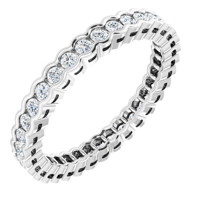 The Adelia — Scalloped Channel-Set Eternity Wedding Band - view 1