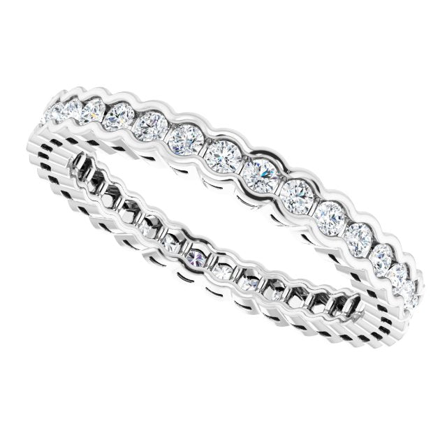 The Adelia — Scalloped Channel-Set Eternity Wedding Band - view 5