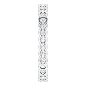 The Adelia — Scalloped Channel-Set Eternity Wedding Band - view 4